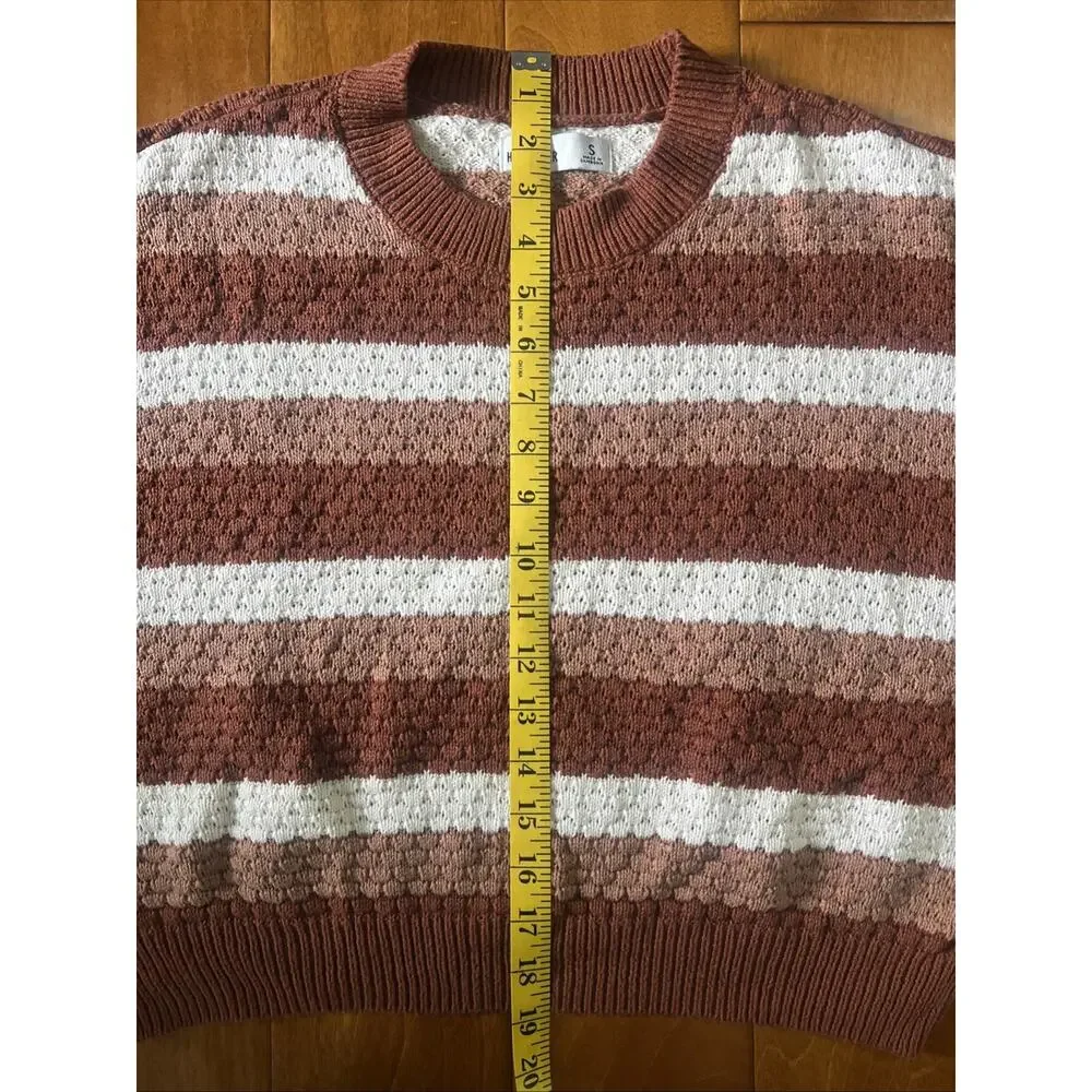Hollister Striped Knit Sweater Size S Brown Boho Cozy Cottagecore Fall